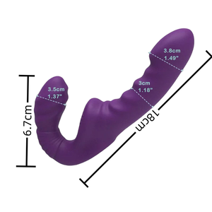 لعبة جنسية للسحاقيات بـ10 اهتزازات مع تحكم عن بعد لاسلكي، هزاز مزدوج الطرف بدون حزام لتحفيز نقطة G، ألعاب جنسية للنساء - Product Image 5