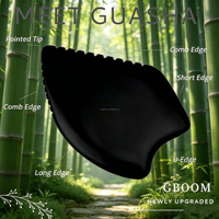 Outil Gua Sha en pierre Bian avec logo personnalisé, pierre de massage facial pour le lifting, le tonification et le modelage, produits orthopédiques