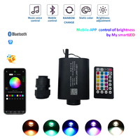 Kit d'éclairage de plafond de voiture Starlight 16W RGBW à fibres optiques, effet ciel étoilé, contrôle vocal et par application, lumière d'ambiance DC12V