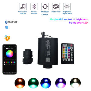 Kit d'éclairage LED à fibres optiques RGBW 16W, <span class=keywords><strong>ciel</strong></span> <span class=keywords><strong>étoilé</strong></span>, commande vocale par application, DC12V, SmartLED, télécommande, IP54, <span class=keywords><strong>plafond</strong></span> de <span class=keywords><strong>voiture</strong></span>, cinéma - Product Image 2