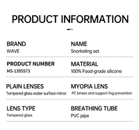 WAVE Myopia – ensemble de masques de plongée Anti-buée 150-600 degrés en Silicone et ensemble de tuba top sec