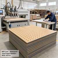 Panneaux muraux acoustiques en MDF perforé, imperméables, insonorisants NRC 29dB, panneaux de plafond pour bureau, hôtel, école, villa, vente en gros