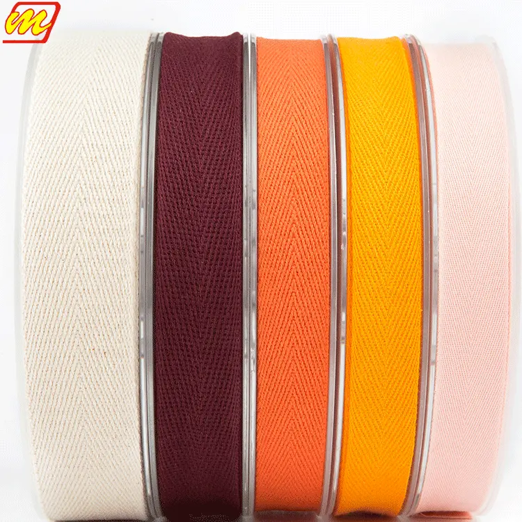 Hot Sell Eco-friendly 100%Cotton Herringbine woven clothesline rope Webbing Tape For Newborn Baby Clothing with strap twill rope