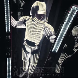 Festa di natale spettacolo Led Costume Robot abbigliamento Led luci luminose sala da ballo costumi per Night Club tuta spaziale - Product Image 2