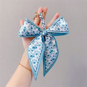 Handmade Silk Bow Keychain Scarf Car Key Pendant with Horseshoe Buckle Elegant <b>Bag</b> Accessories for Women <b>Bridesmaid</b> <b>Gifts</b> - Product Image 4