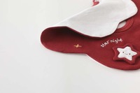 Bavoir pour bébé du Nouvel An, pour les âges de 0 à 3 ans, 95% coton, 5% élasthanne, motif de dessin animé, broderie rouge, unisexe, utilisable en toutes saisons