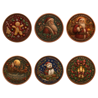 Pièce de monnaie ronde en cuivre fin .999 de 1 once, motif Père Noël en relief 3D, médaillon antique, décoration de Noël, cadeau