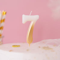 Bougies Chiffres Bicolores Métalliques Dégradées de Haute Qualité en Cire de Paraffine pour Anniversaire, Pâques, Décorations de Fête, Emballées sous Blister