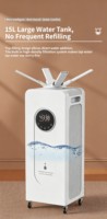 Humidificateur à ultrasons industriel de 15 L sur pied avec fonction de minuterie, faible niveau sonore (moins de 36 dB) pour usage domestique et commercial