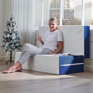 Gấp Nệm 6 inch tri-gấp Bộ nhớ bọt Nệm toppeboldable Nệm topperr với tre bìa cho cắm trại - Product Image 6