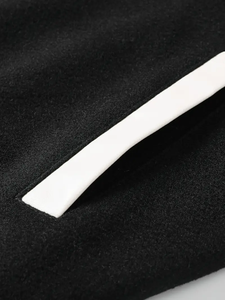 แจ็กเก็ตสไตล์เพรพพี้ของผู้ชายโพลีเอสเตอร์แบบดรอปชิปแขนยาวคอตั้งบล็อกสีแบบปกติกระดุมแถวเดียว - Product Image 4