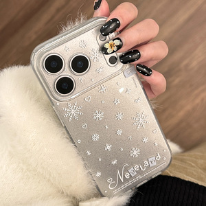 Funda para iPhone 16, con diseño atmosférico de copos de nieve brillantes, cobertura total, suave y a prueba de golpes. - Product Image 2