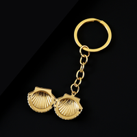 Ywyougang Porte-clés Coquillage Ouvrable en Acier Inoxydable 4 Couleurs, Cadre Photo, Pendentif Médaillon Coquillage, Cadeau