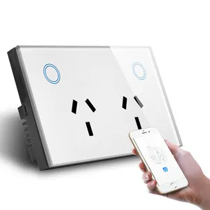 Touch Sense Glass Panel GPO Power Point WIFI Wall Socket Mobile Control Compatible Alexa and Google Home