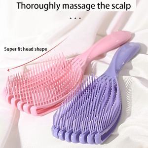 Nouvelle brosse creuse en forme d'éventail 3PCS avec séchage rapide des <span class=keywords><strong>cheveux</strong></span> longs, courts et bouclés, droits et lisses convient aux hommes, femmes et enfants - Product Image 2