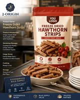 Gedroogde hagedoornreepjes snack, klaar om te eten, 12 maanden houdbaarheid, OEM, private label, groothandel, foodservice, bulk levering