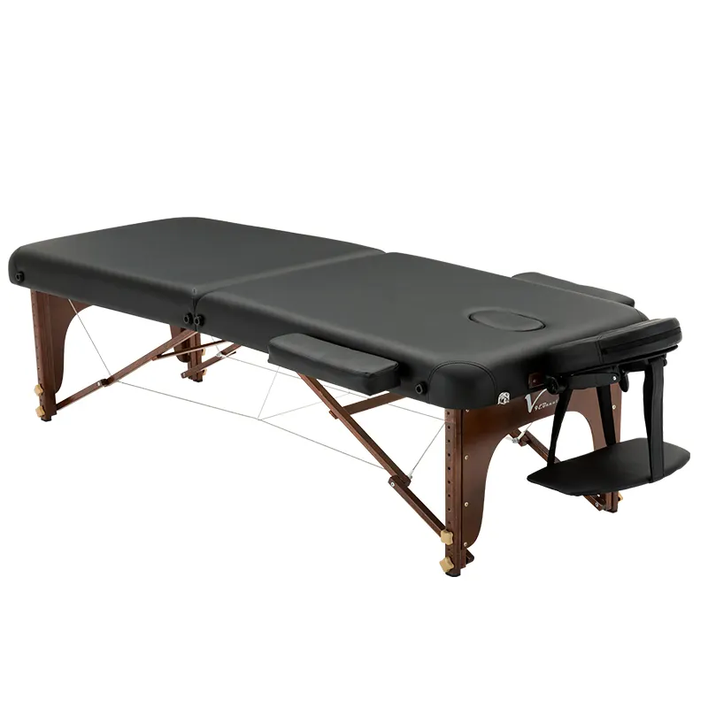 Moderne Schoonheidssalon Hout Opvouwbare Draagbare Acupunctuur Bed Massage Tafel