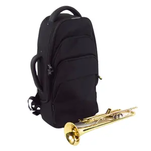 Custom awesome quality durable black waterproof polyester trumpet bag,trumpet backpack