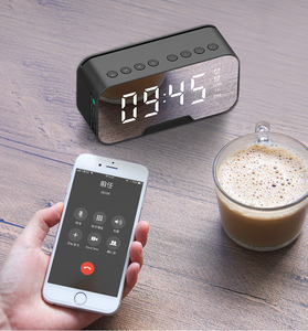 Mirror Desk <strong>Clock</strong> with BT Speaker Digital LED Light Desk &amp; Table <strong>FM</strong> <strong>Radio</strong> Alarm <strong>Clock</strong> Electronic Calendars - Product Image 4