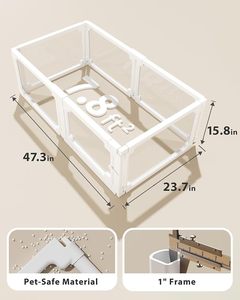 Valla Moderna para Perros de Interior, Segura, Portátil, Impermeable, de Plástico con Vista Parcial, Valla Plegable de Acrílico para Mascotas - Product Image 5