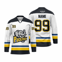 Jersey Hoki Es Sublimasi Profesional OEM Kustom untuk Tim, Pakaian Luar untuk Latihan Hoki Es dan Kompetisi Resmi
