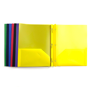 Dossiers scolaires à double poche en plastique <span class=keywords><strong>PP</strong></span> taille lettre Porte-documents Têtard avec 3 broches et attaches - Product Image 1