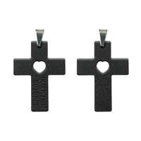 Pendentif énergétique scalaire en forme de croix en pierre de lave Hoonni avec ions négatifs pour améliorer la santé du corps