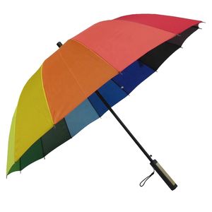 Parapluie bâton 16K multicolore entièrement automatique, résistant au vent et imperméable, en pongé 190T, avec logo personnalisé, coloré, idéal pour les cadeaux - Product Image 3