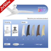 1 ventilateur de plafond stshine, montage encastré, 3 pales en plastique, économie d'énergie, ventilateurs de plafond décoratifs avec lumières