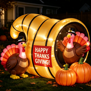 Nuevo Diseño de Cornucopia, Cuerno de Pavo, Calabaza, Inflables de Acción de Gracias, Decoraciones de Pavo para Exteriores con Luces LED Integradas - Product Image 3
