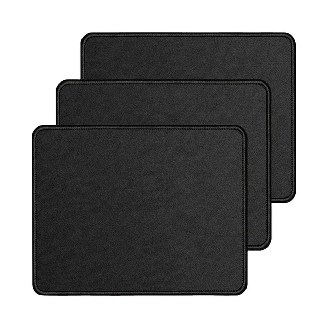 Wholesale Small Black Desktop Mouse Pad Cartoon Printed Logo Pattern Pure Black White Rubber Advertising Manufacturer's Gift