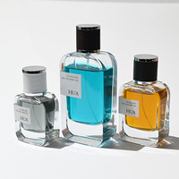 Flacon de parfum en verre plat carré vide de 30 ml, 50 ml, 100 ml, transparent, avec logo personnalisé, flacon de parfum avec bouchon en cuir