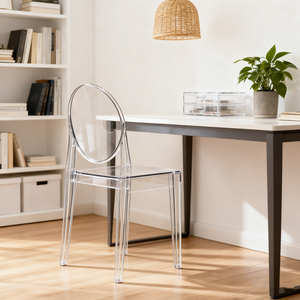 Chaise en acrylique artistique à dossier rond, design sculptural pour galerie d'art, espace événementiel, studio photo et lieu moderne - Product Image 1