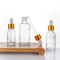 Flacons compte-gouttes en verre transparent avec bouchon givré pour huiles essentielles 10 ml, flacon vide original pour remplissage cosmétique et liquides
