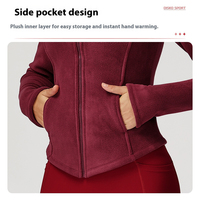 Veste polaire double face de haute qualité Veste de yoga thermique d'hiver pour femme avec poches