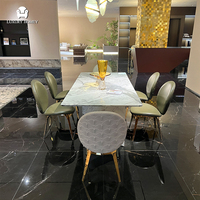 Ensemble de table à manger moderne pour 6 personnes de l'usine de Foshan, table à manger en marbre de luxe et ensemble de chaises, ensemble de table à manger pour hôtel et villa
