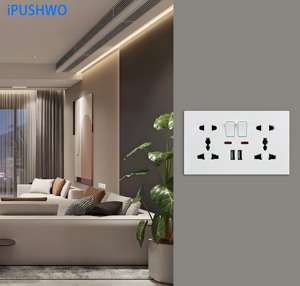 240V EU/UK tiêu chuẩn 2 gang 2 cách ánh sáng + 2 USB Home tường ổ cắm phổ Ổ cắm điện 250V tường thiết bị chuyển mạch - Product Image 5