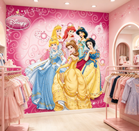 Papier peint mural 3D personnalisé de dessins animés de princesses, papier peint auto-adhésif pour chambre de filles, chambre d'enfants, décoration murale pour la maison, l'école