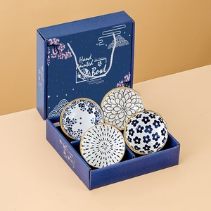 Fabrieksgroothandel Luxe Moderne Keramische Schaalset Cadeauverpakking Stapelbaar 4,5 Inch Rijstkommen Creatief Huishoudelijk Vaatwasmachinebestendig - Product Image 1