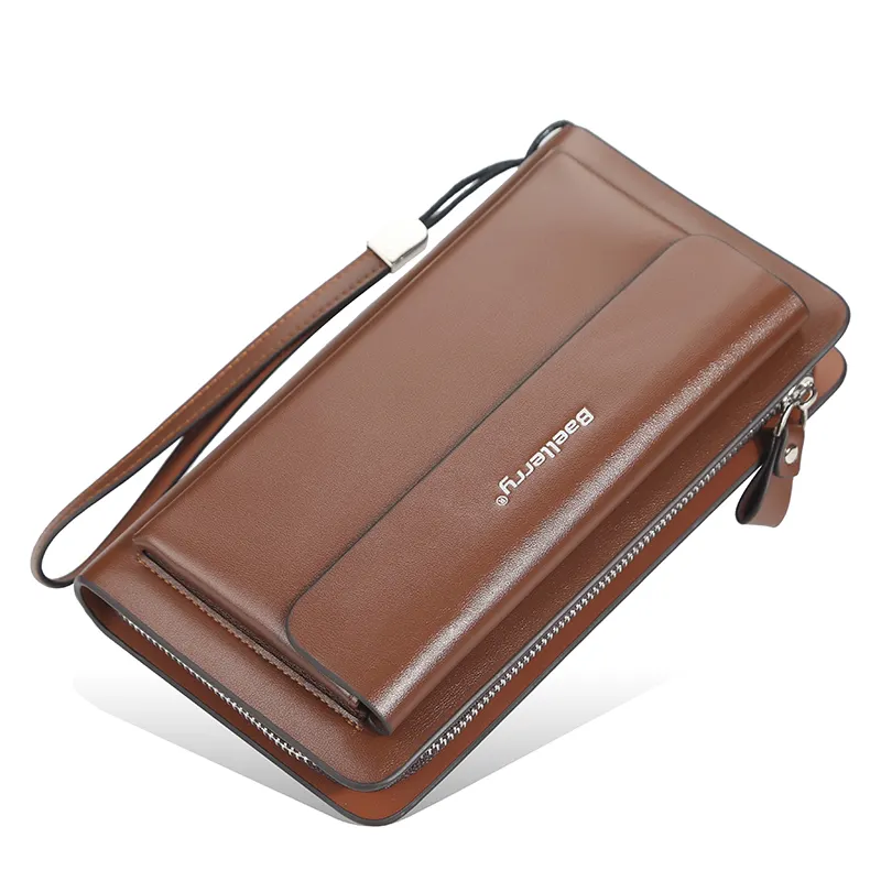 جديد الكلاسيكية الرجال نمط طويل من الجلد مخلب Carteras محفظة حقيبة يد سستة إغلاق حقيبة المال لرجال الأعمال S6708