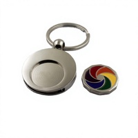 Porte-clés jeton de chariot de courses personnalisé en usine, cadeau créatif, pièce détachable en alliage de zinc avec peinture tendance
