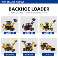 Baggerlader 4WD Traktor-Baggerlader mit Frontlader und Heckbagger