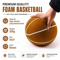 Ballon de basketball silencieux en mousse PU haute élasticité, taille 7, 350g, pour entraînement intérieur, toucher doux, fourni par l'usine
