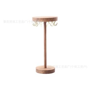 Expositor de Joyería de Madera Sólida para Escritorio, Organizador de Collares y Pulseras con Ganchos - Product Image 5