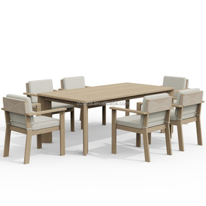Ensemble <span class=keywords><strong>de</strong></span> salle à manger en teck <span class=keywords><strong>de</strong></span> qualité supérieure avec 6 chaises, style élégant et luxueux, idéal pour une placement près <span class=keywords><strong>de</strong></span> la piscine et dans le <span class=keywords><strong>salon</strong></span> <span class=keywords><strong>de</strong></span> jardin - Product Image 2