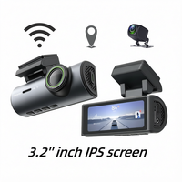 Caméra embarquée 4K avec WiFi intégré, écran 3,2'', double caméra, GPS, enregistrement avant/arrière, vision nocturne 1080P, enregistrement en boucle, résistante à la chaleur