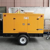 Générateur diesel silencieux portable/mobile de 20-800 kW monté sur remorque avec démarrage automatique 1/3 phase 24 V CC pour alimentation de secours d'urgence