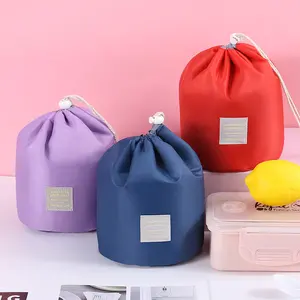 Seyahat kozmetik çantası su geçirmez silindir yıkama çantası taşınabilir organizatör kozmetik tembel İpli makyaj çantası kadınlar için