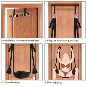 Nuevo columpio de cuero BDSM con asiento ancho de felpa, correas ajustables, impermeable, para juegos de pareja SM, juguete erótico para adultos, esposas - Product Image 3