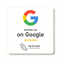 Plaque autocollante NFC en PVC pour avis Google sur vitrine de table en verre